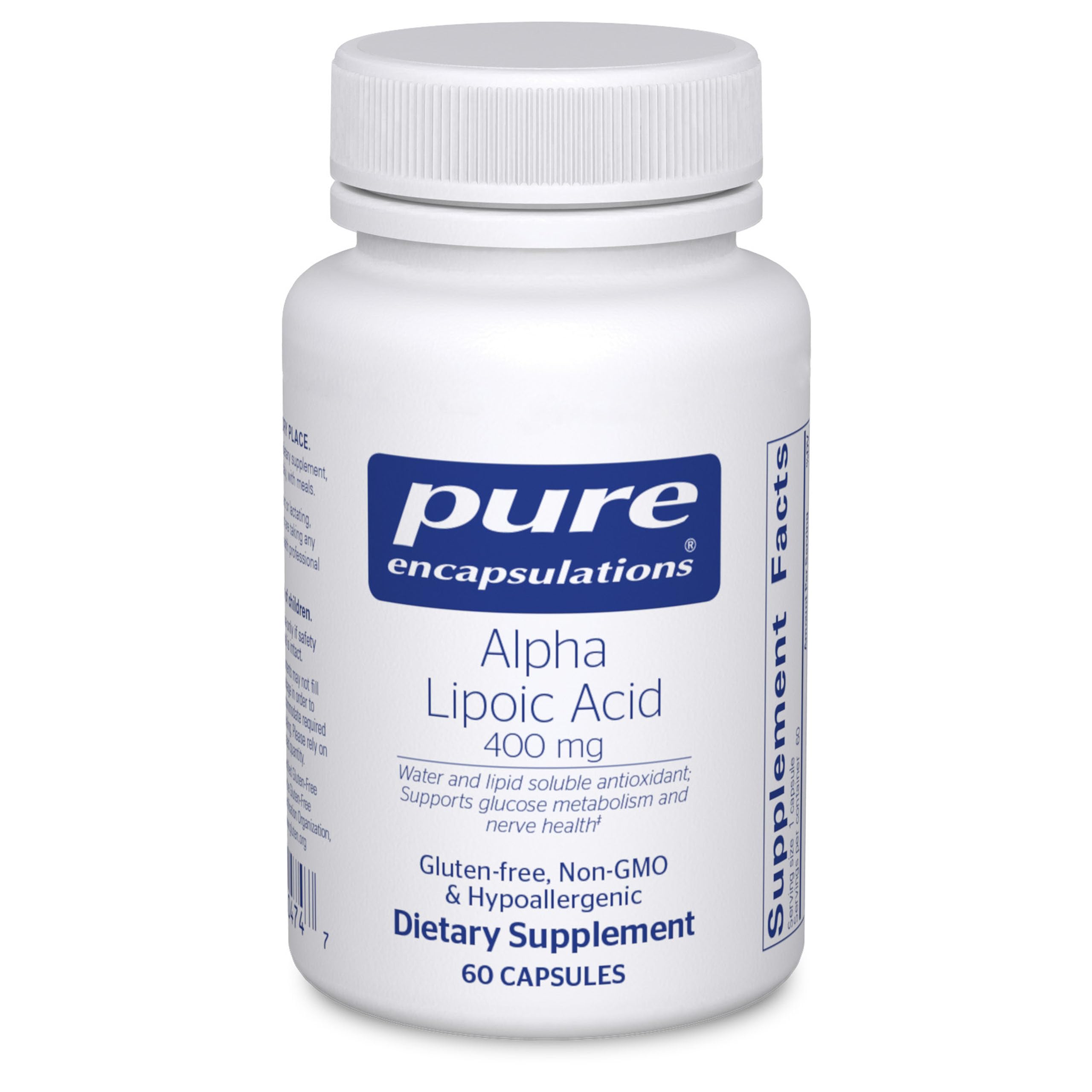 Pure Encapsulations Acide alpha-lipoïque 400 mg – bouteille, soutien énergétique potentiel