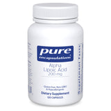 Pure Encapsulations Acide alpha-lipoïque – bouteille avant, soutien antioxydant potentiel pour le quotidien