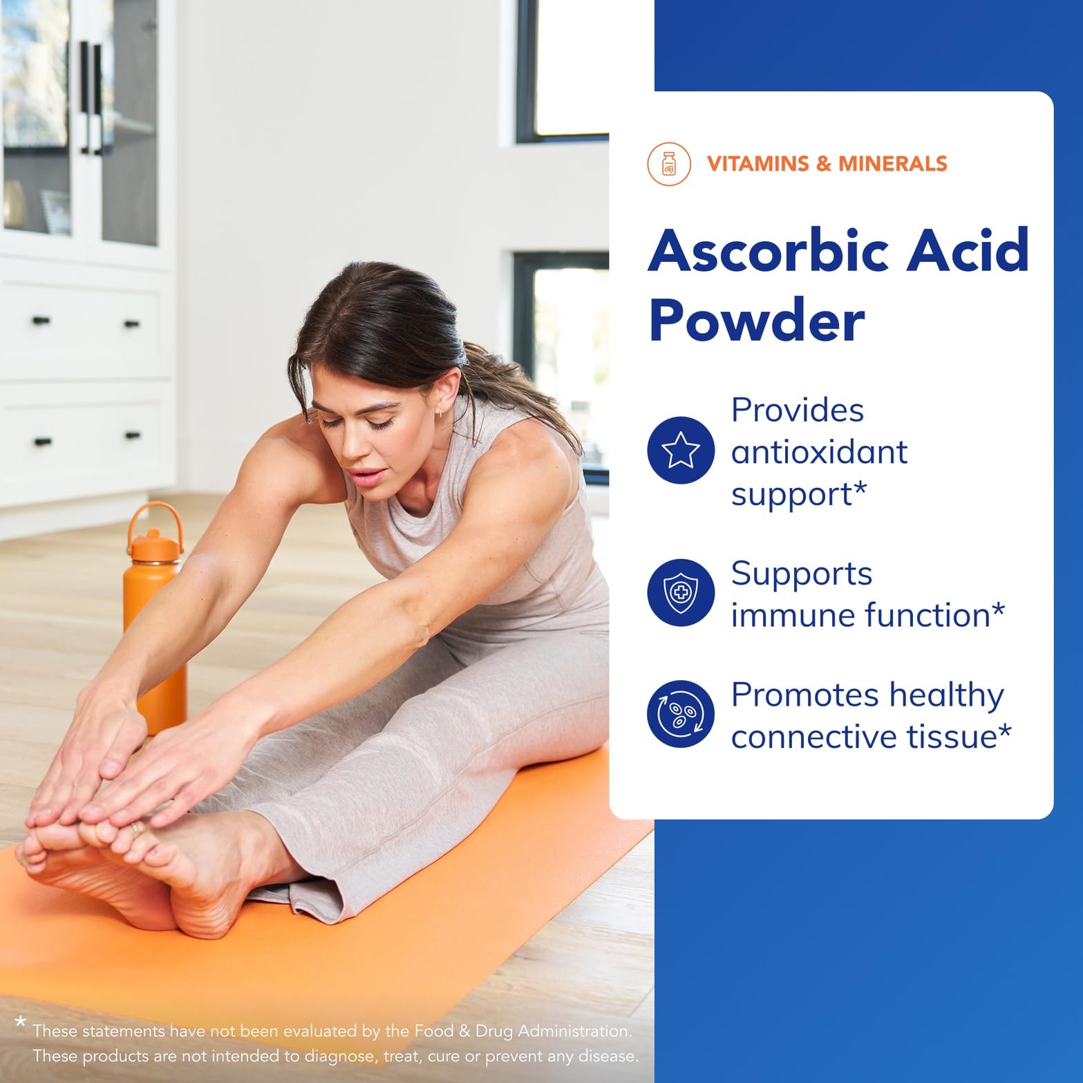 Cuillère-doseuse pratique pour mesurer Pure Encapsulations Acide ascorbique poudre.