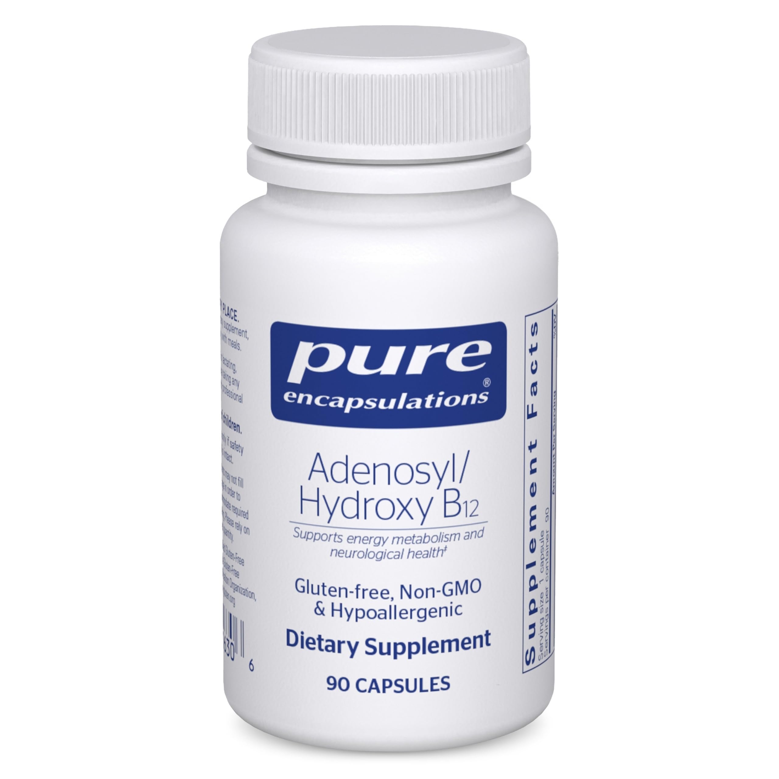 Pure Encapsulations Adenosyl/Hydroxy B12 – bouteille, soutien énergétique potentiel quotidien.