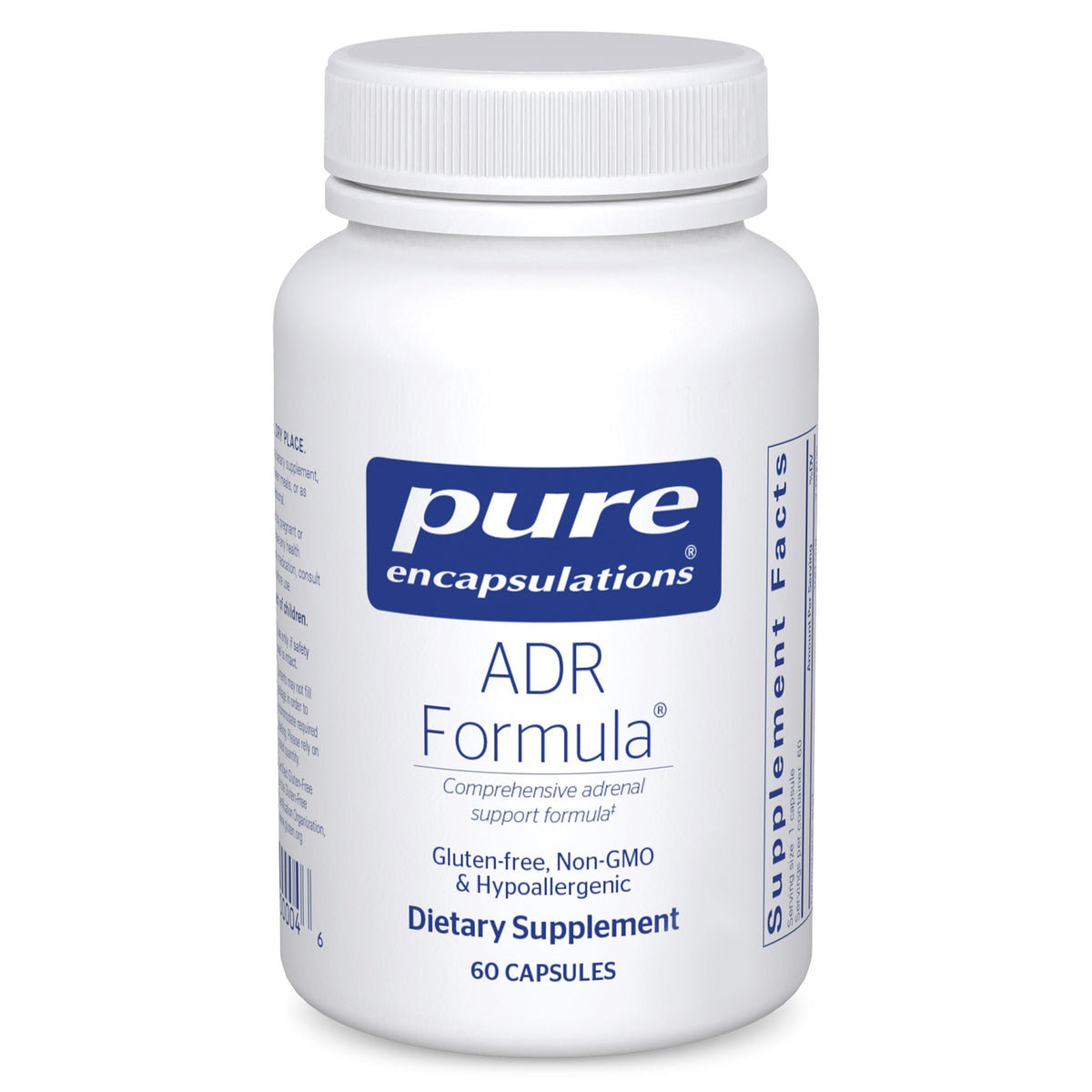 Pure Encapsulations ADR Formule: bouteille avec étiquette et soutien immunitaire potentiel.