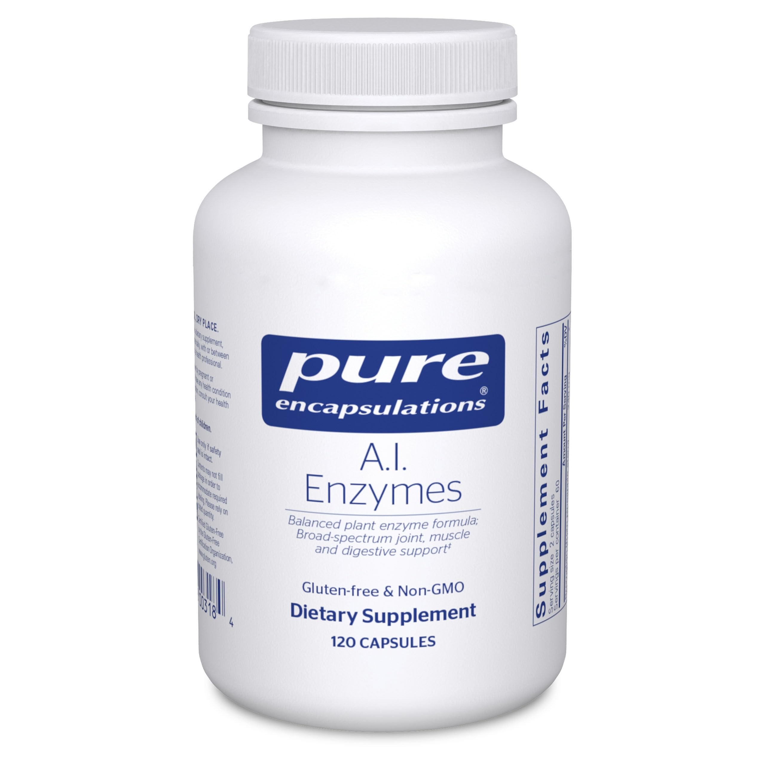 Pure Encapsulations A.I. Enzymes – bouteille face, soutien potentiel des articulations