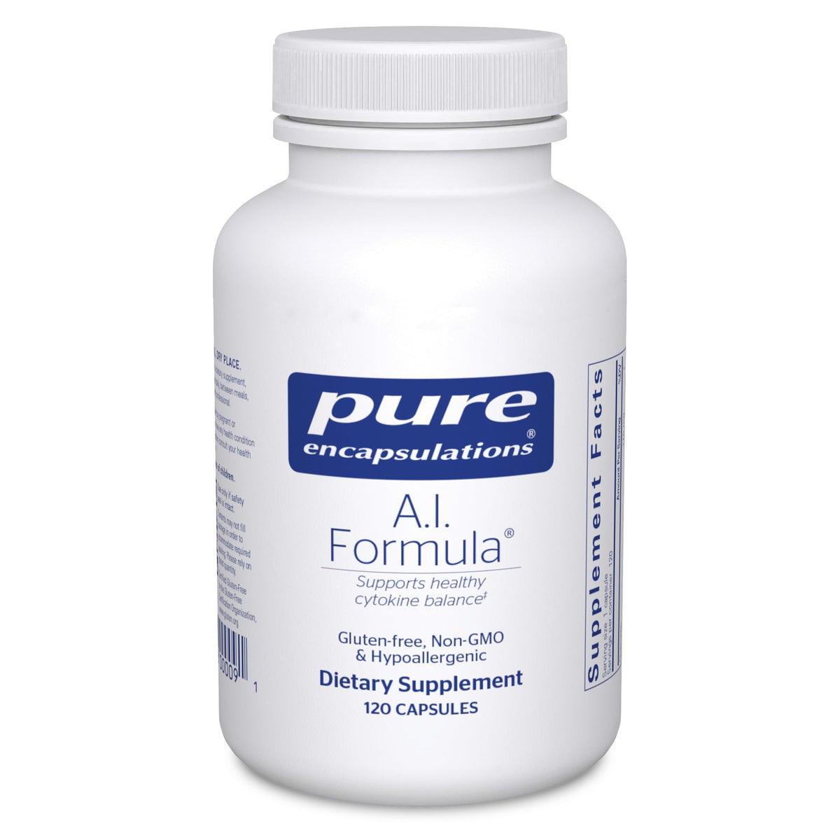 Pure Encapsulations Formule A.I. - bocal 120 gélules, complément hypoallergénique pour soutien quotidien