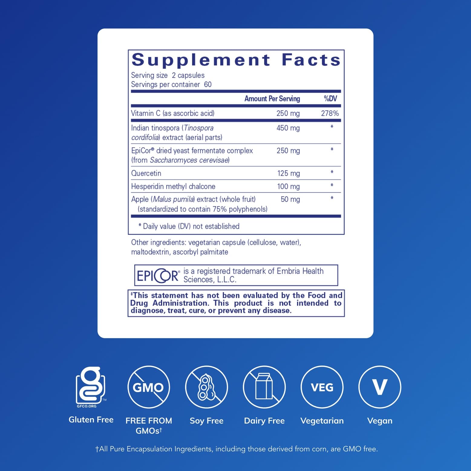 Pure Encapsulations Aller-Essentials – étiquette claire et traçabilité des ingrédients premium.