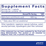 Alpha Lipoic Acid 600 mg: etiquette lisible pour doser correctement.