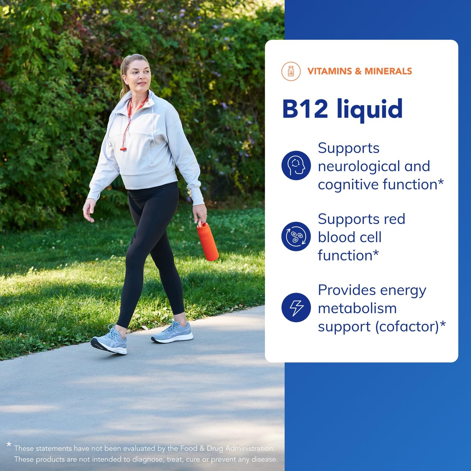 Dose de 1000 mcg B12 Liquid pour le soutien cognitif et immunitaire.