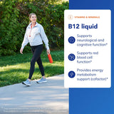 Dose de 1000 mcg B12 Liquid pour le soutien cognitif et immunitaire.