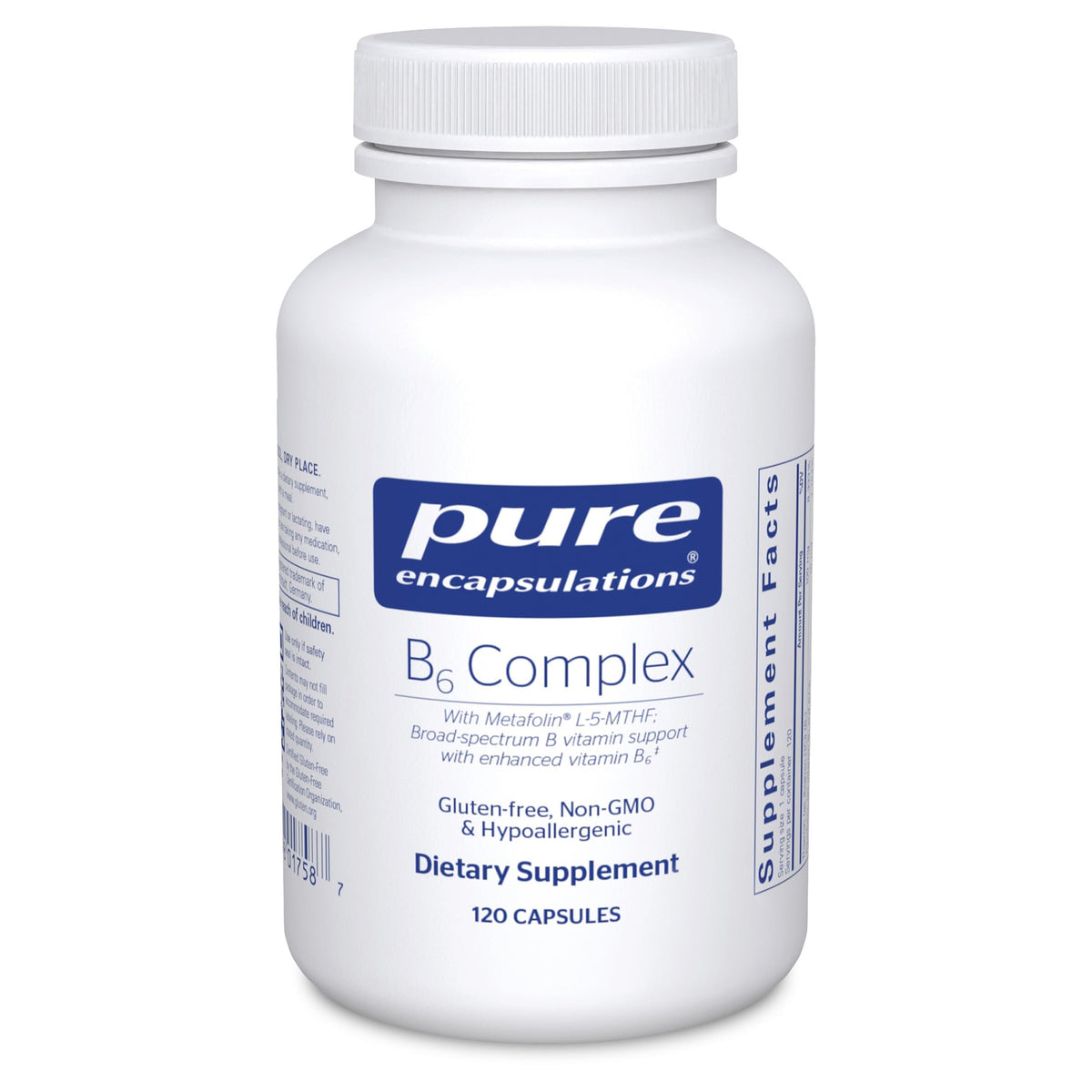Pure Encapsulations B6 Complex: bouteille de capsules, soutien potentiel du système nerveux.