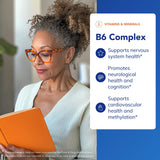Capsules en gros plan, Pure Encapsulations B6 Complex, soutien nerveux potentiel et concentration.
