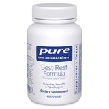 Pure Encapsulations Best-Rest: bouteille montrée, soutien potentiel au sommeil sain.