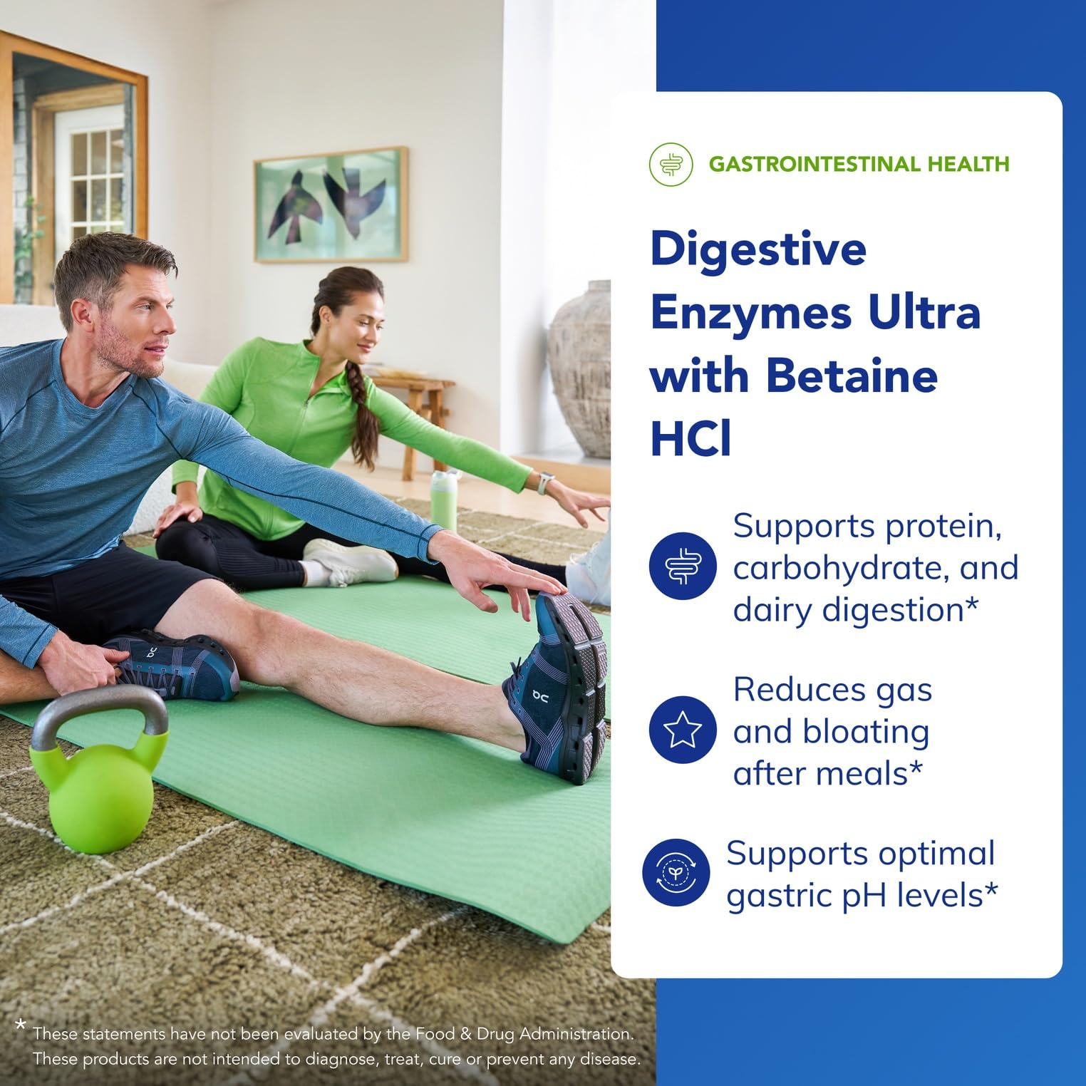 Pure Encapsulations Digestives Ultra contient Betaine HCl pour favoriser le milieu gastrique.