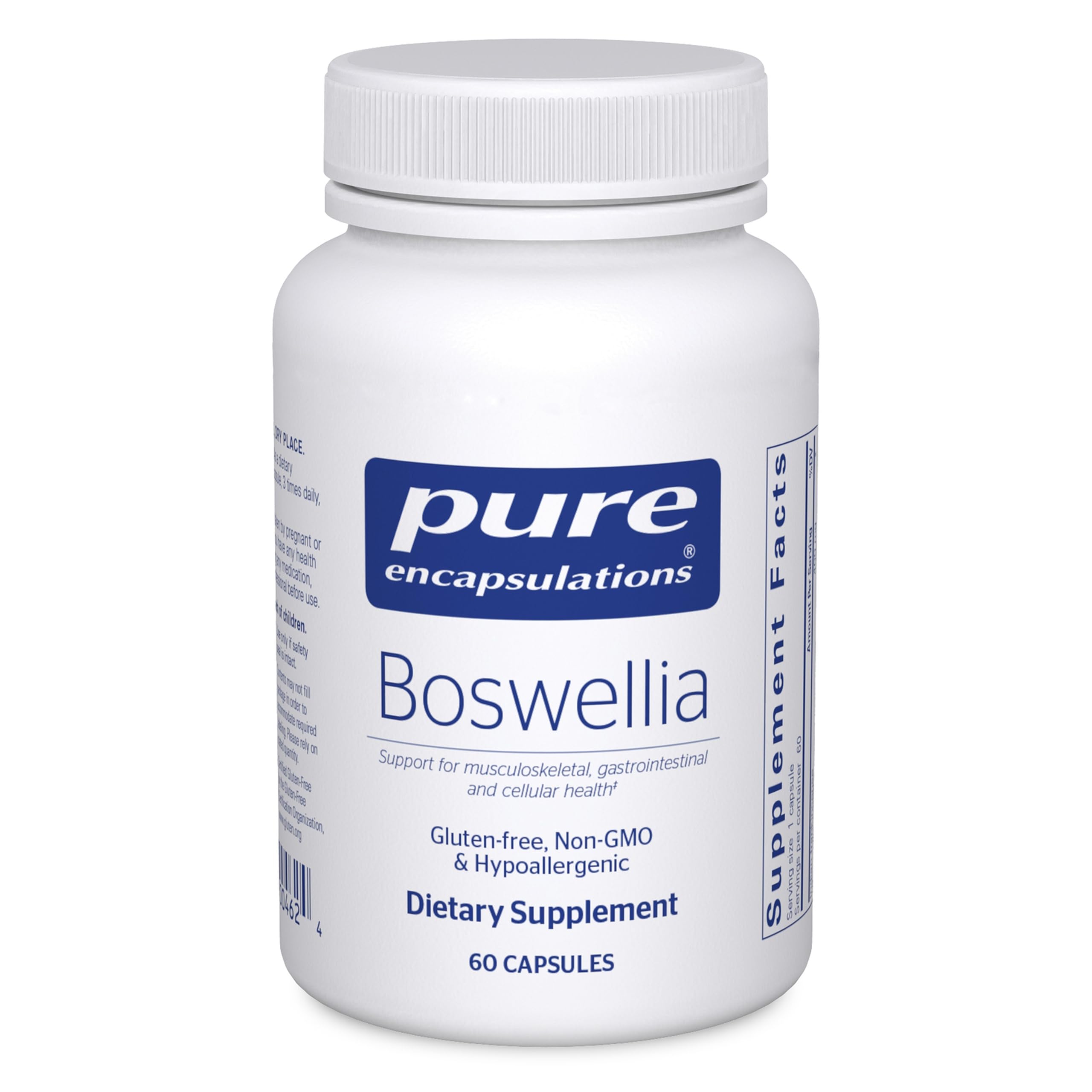 Pure Encapsulations Boswellia: bouteille de gélules et potentiel soutien articulations.