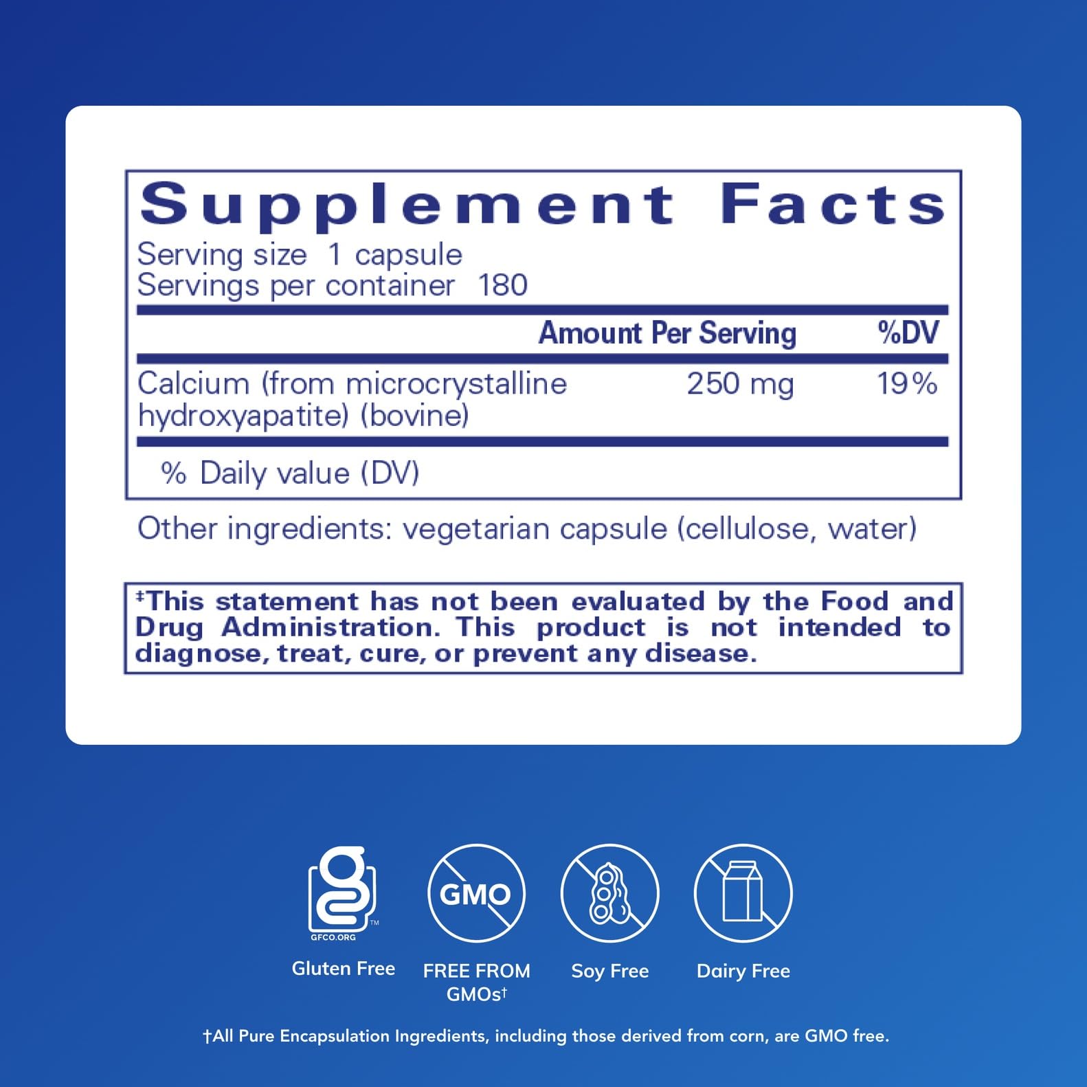 Pure Encapsulations Calcium MCHA – boîte ouverte, complément hypoallergénique et sûr.