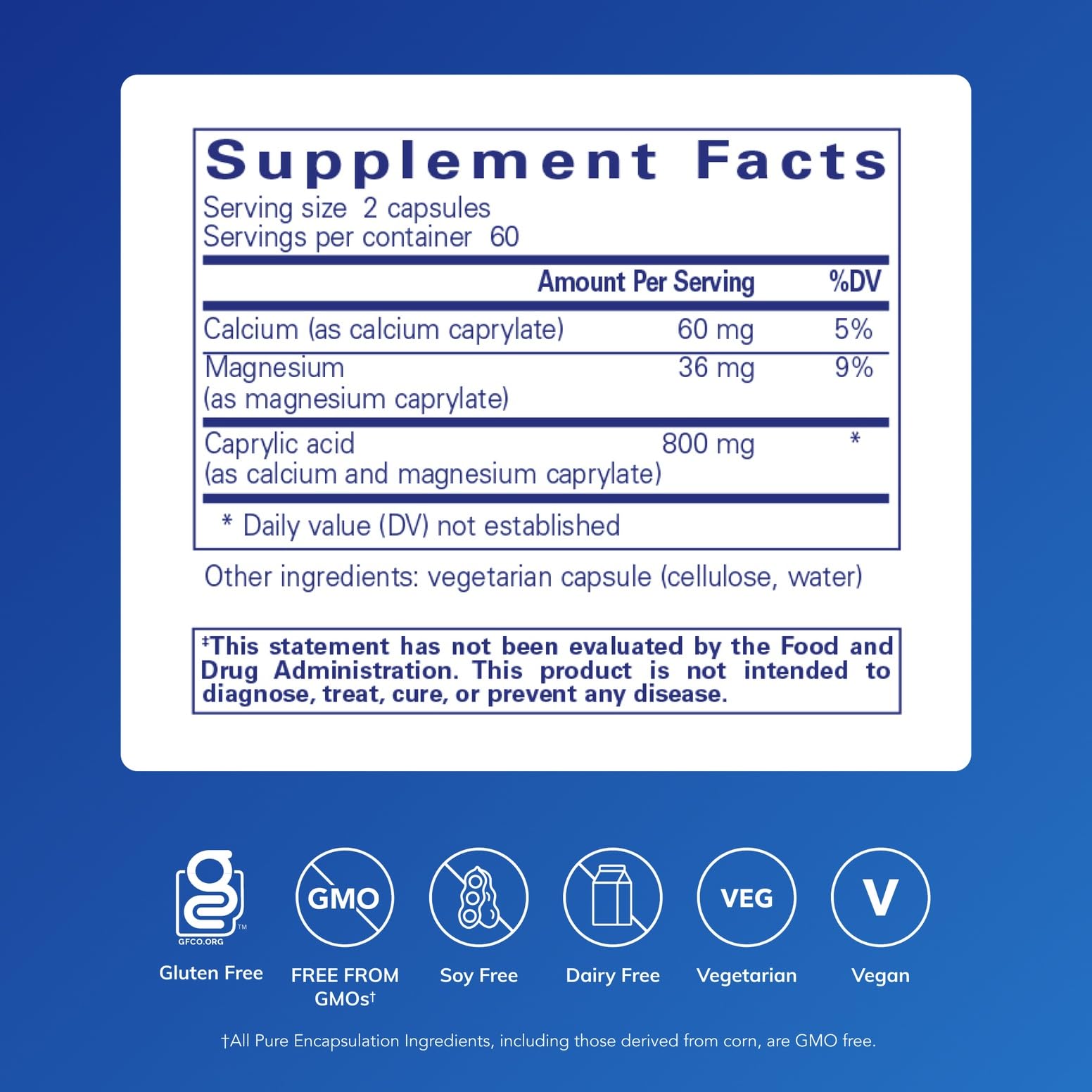 Pure Encapsulations Acide Caprylique – capsules: prise simple et pratique.