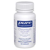 Pure Encapsulations Chromium Picolinate 500 mcg en bouteille, soutien potentiel au métabolisme.