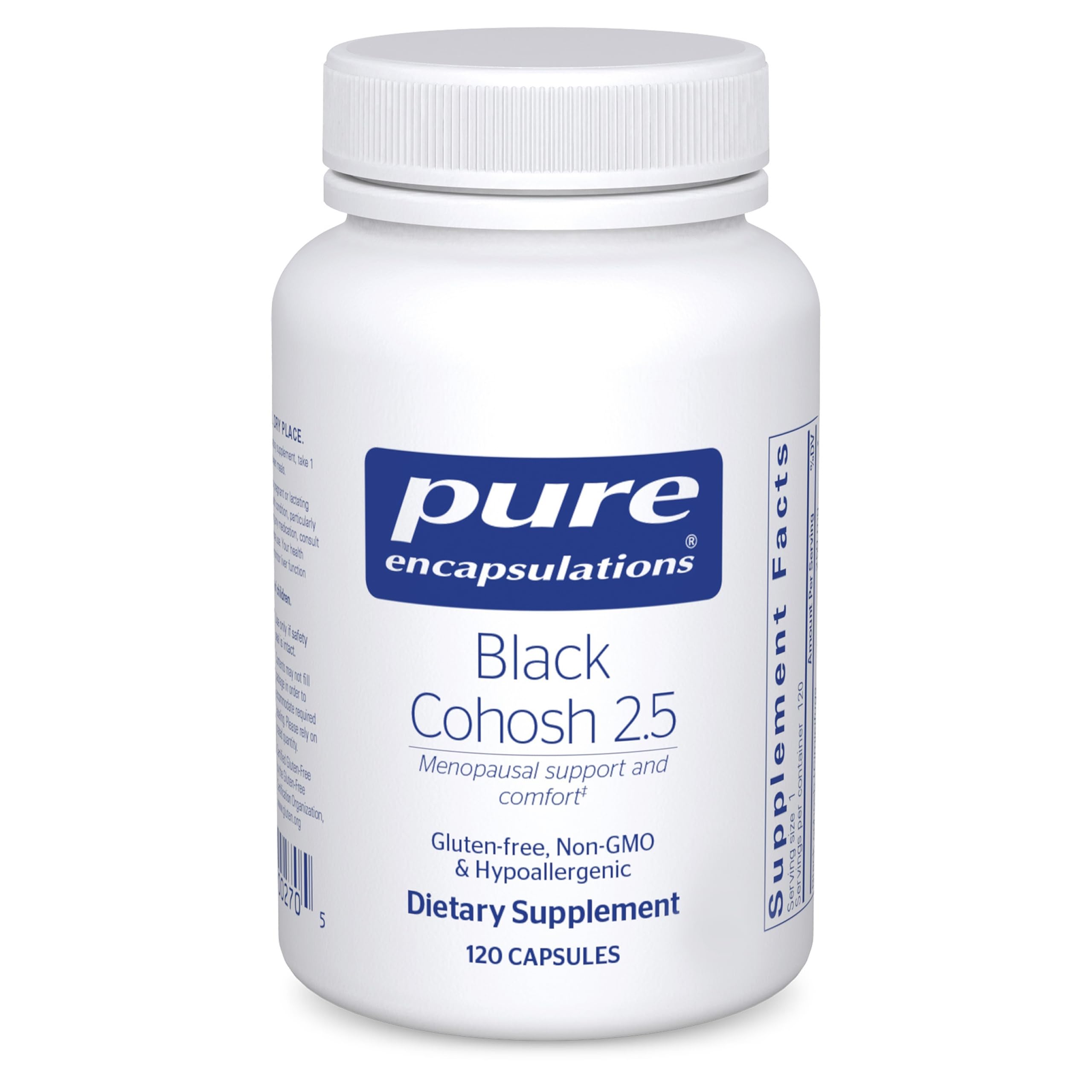 Pure Encapsulations Cimicifuga racemosa capsules, soutien potentiel menopausal