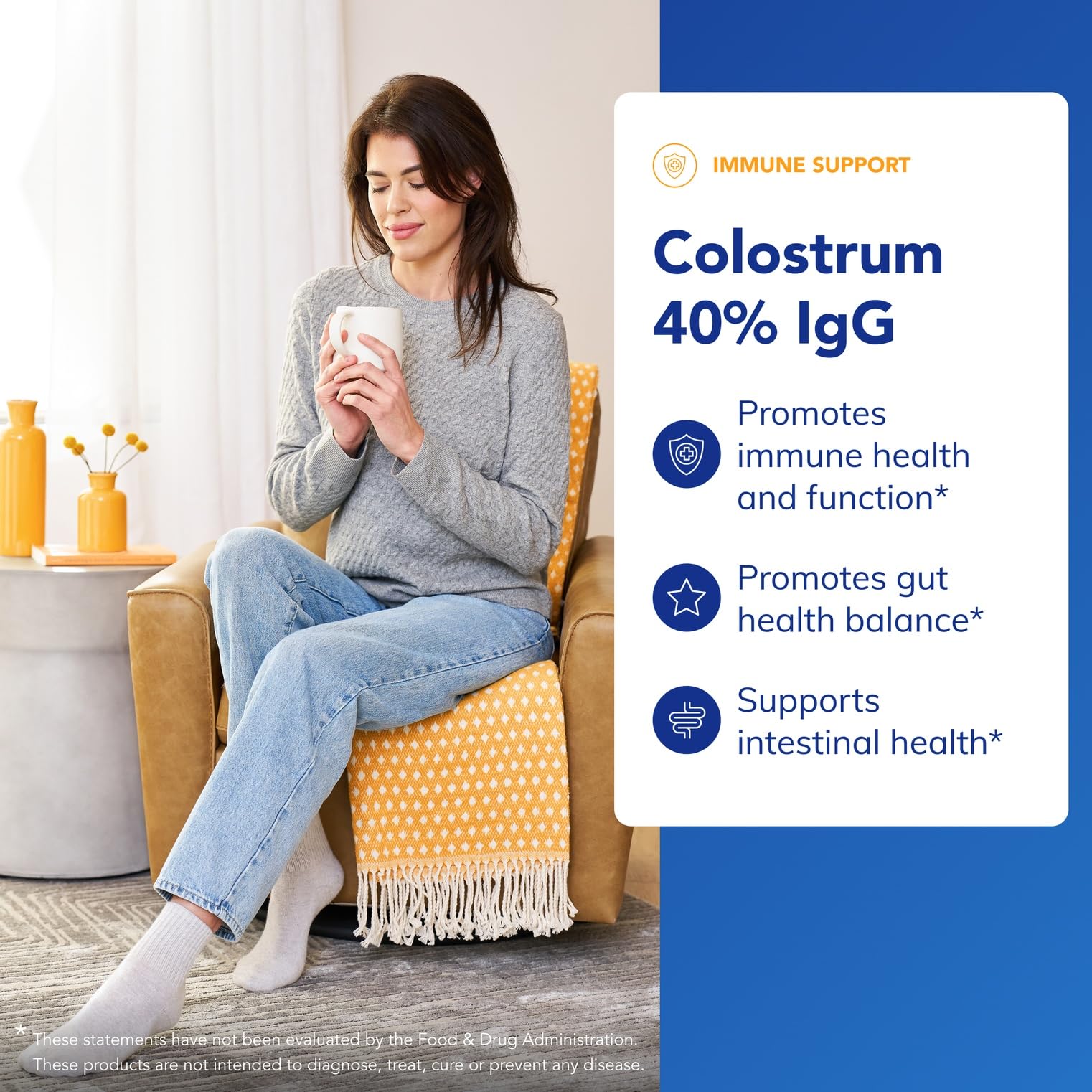 Pure Encapsulations Colostrum, étiquette claire : preuve de pureté et qualité.