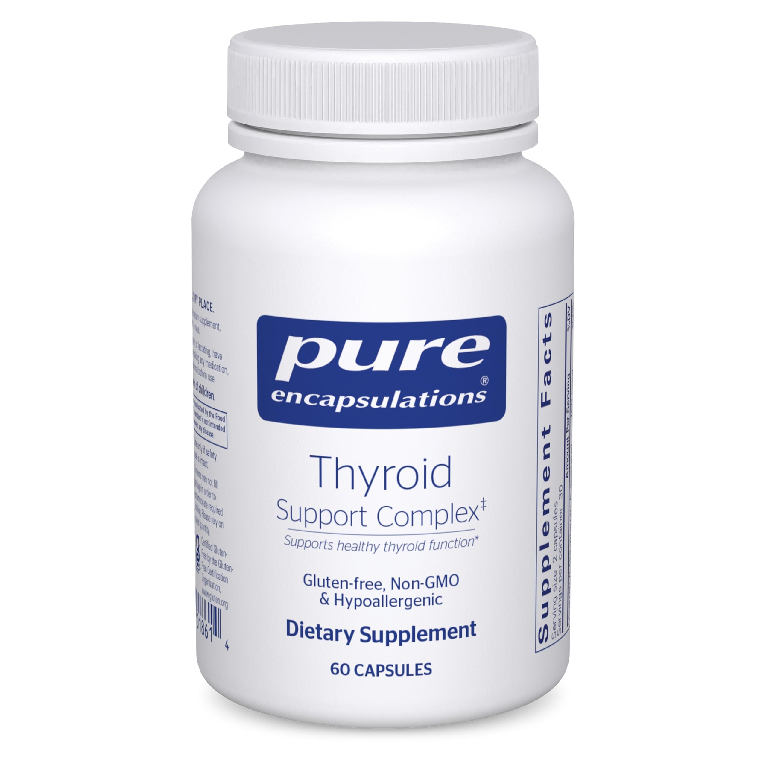 Pure Encapsulations Complexe thyroïdien, flacon sur étagère, routine quotidienne facilitée.