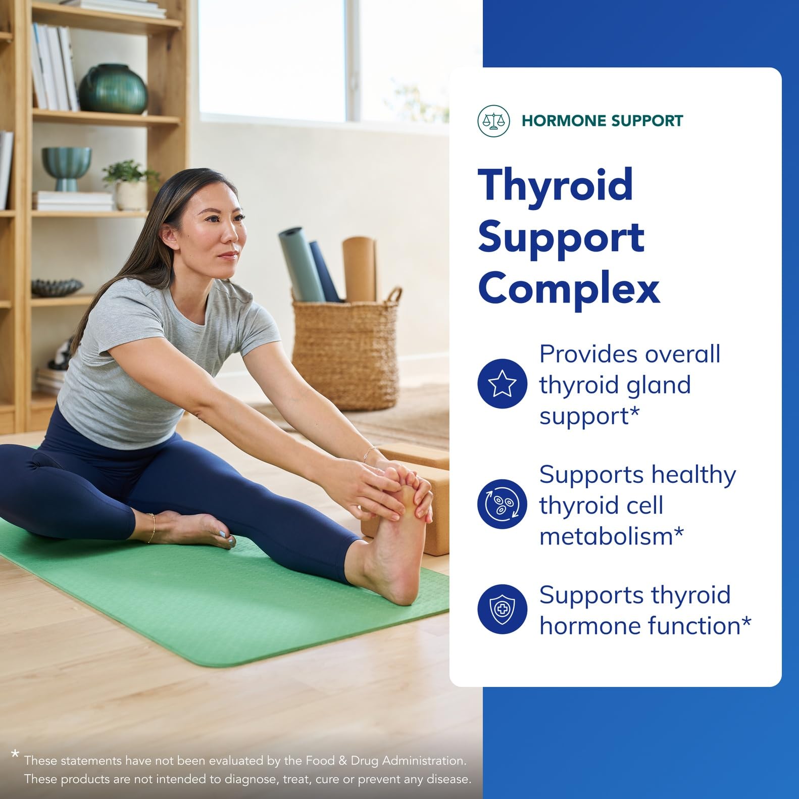 Pure Encapsulations Complexe thyroïdien — ingrédients clés tels que iode, l-tyrosine et ashwagandha.