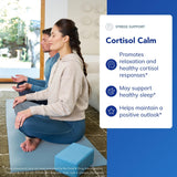 Pure Encapsulations Cortisol Calm — étui clair promouvant routine équilibrante quotidienne.
