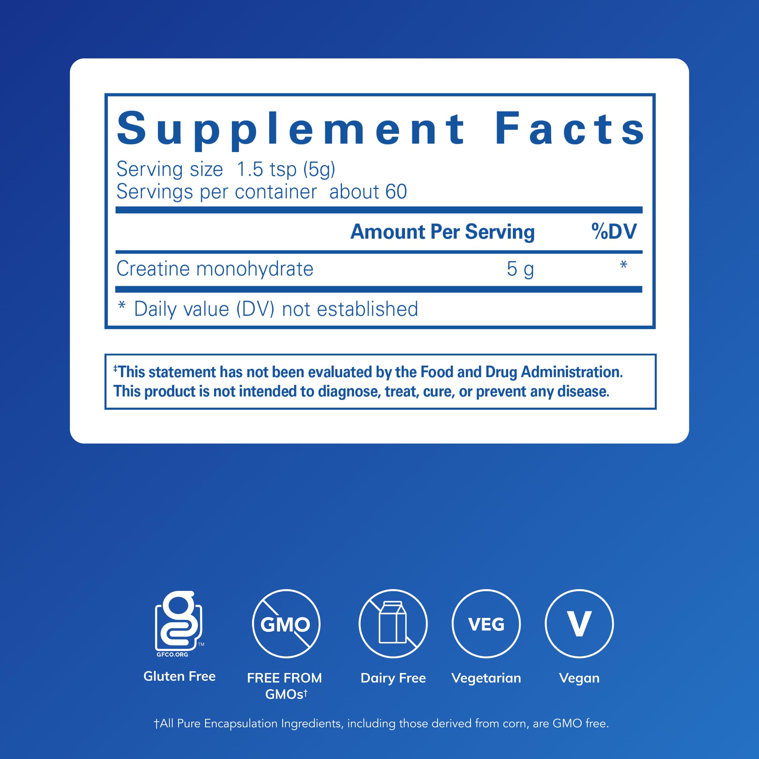 Pure Encapsulations Creatine : dose-cuillere pour une mesure précise avant l'effort