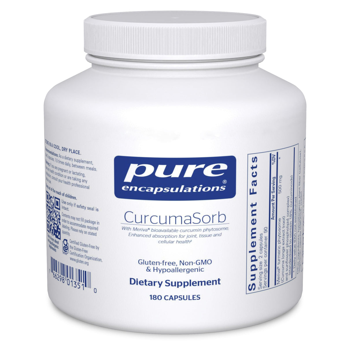 Pure Encapsulations Curcumasorb bouteille: soutien potentiel des articulations.