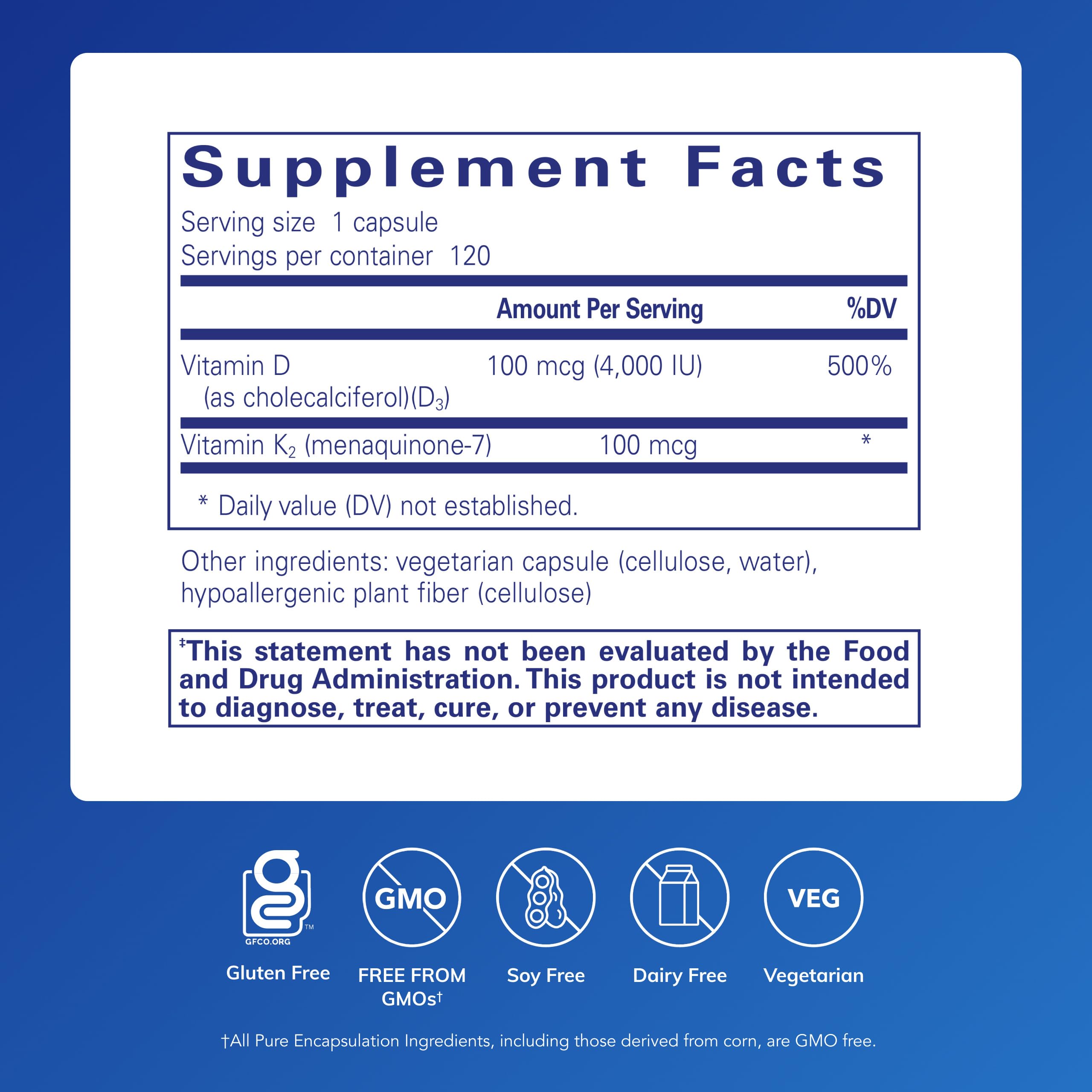 Pure Encapsulations - gélules D3 et K2 prêtes à être prises