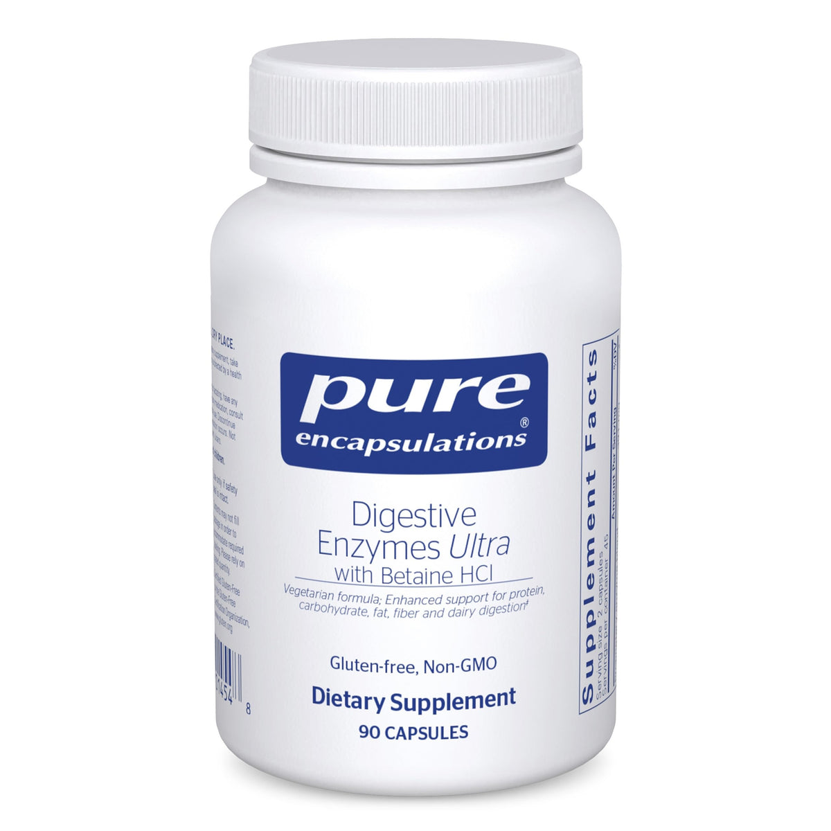 Pure Encapsulations Digestives Ultra, bouteille et gélules, soutien potentiel à la digestion après repas.