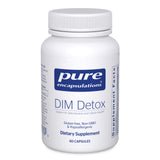 Pure Encapsulations DIM Detox – bouteille clairement étiquetée, soutien potentiel du métabolisme et de la détoxification.