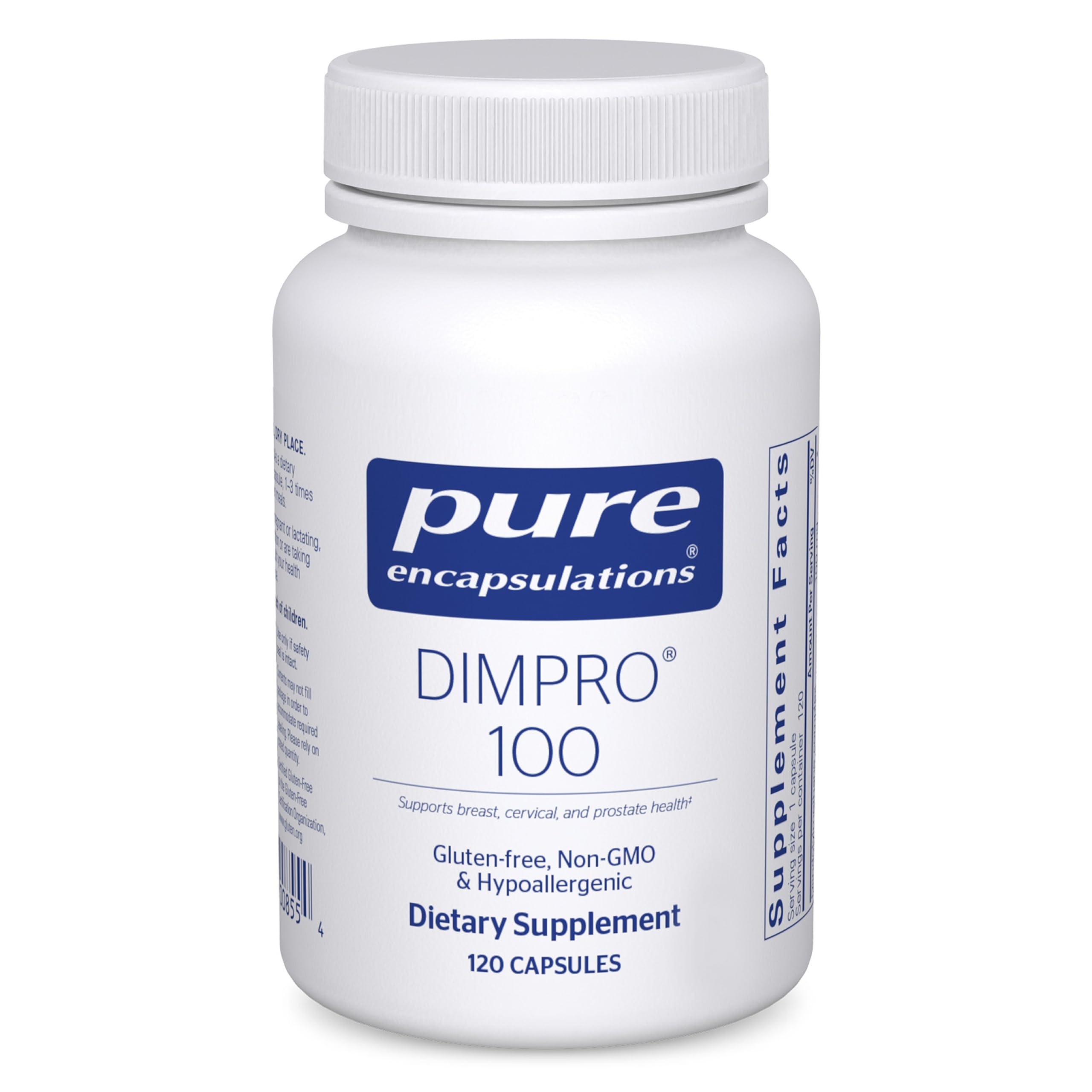 Pure Encapsulations DIMPRO 100 – Bouteille: présentation propre et compacte pour une routine quotidienne.