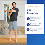 Pure Encapsulations EFA Essentials : emballage clair indiquant ingrédients et utilisations possibles pour la peau.