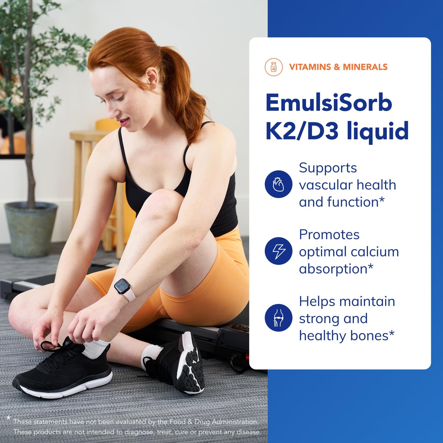 Pure Encapsulations EmulsiSorb K2/D3 liquide, étiquette claire — produit pur sans allergènes.