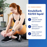 Pure Encapsulations EmulsiSorb K2/D3 liquide, étiquette claire — produit pur sans allergènes.