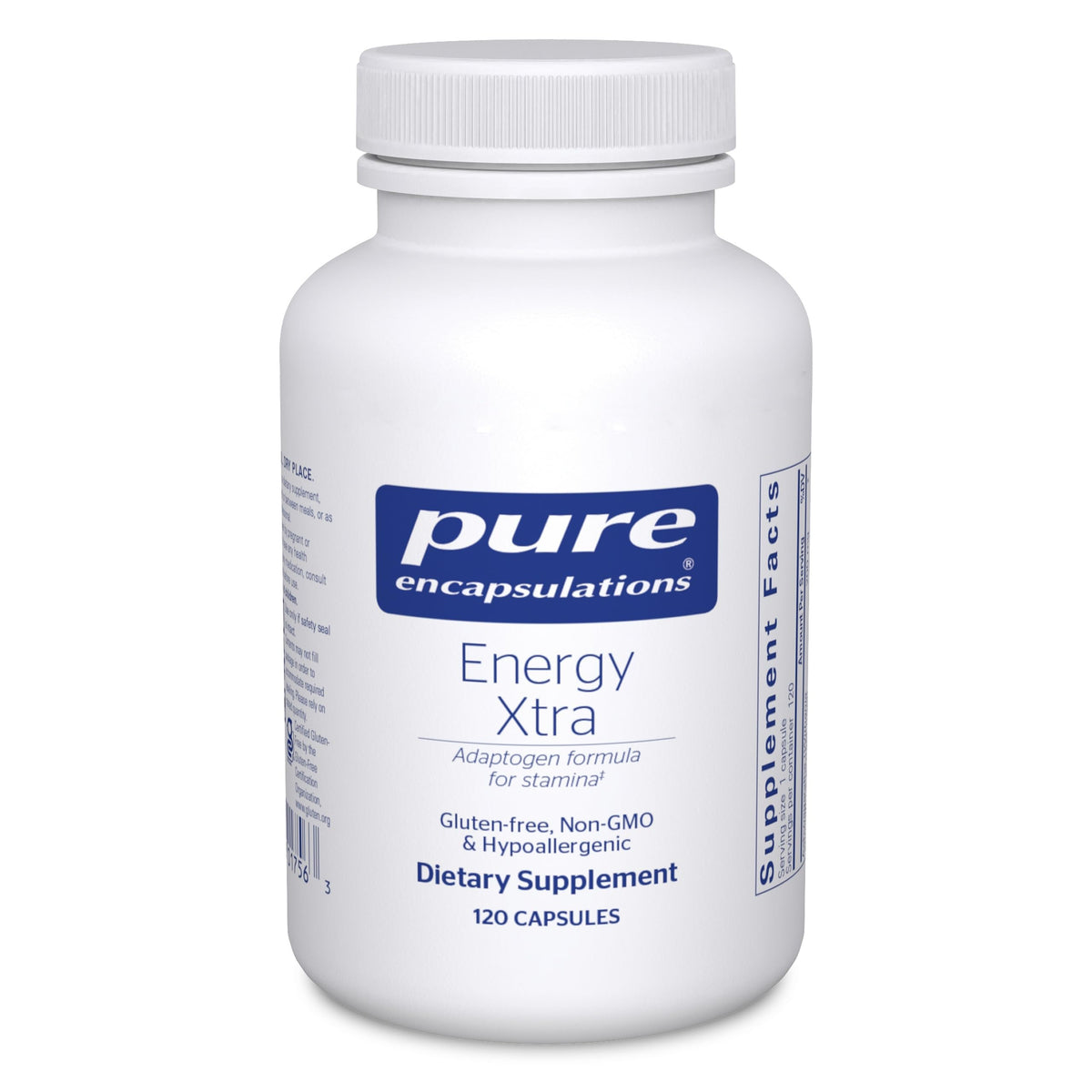 Pure Encapsulations Énergie Xtra — bouteille: soutien énergie et concentration quotidiens.