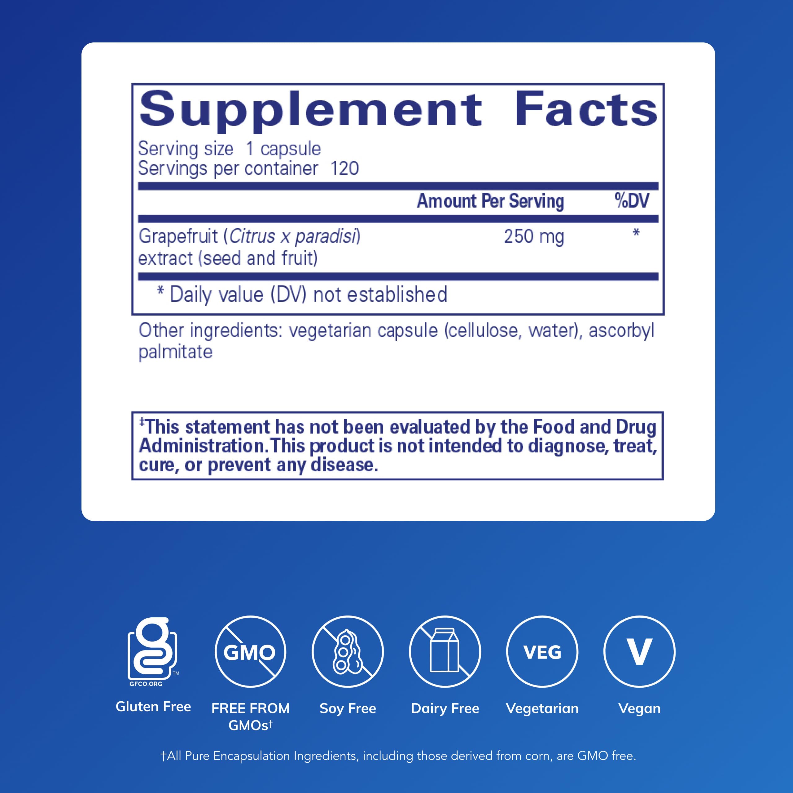 Pure Encapsulations Extrait pépins pamplemousse – capsules, soutien de la fonction digestive.
