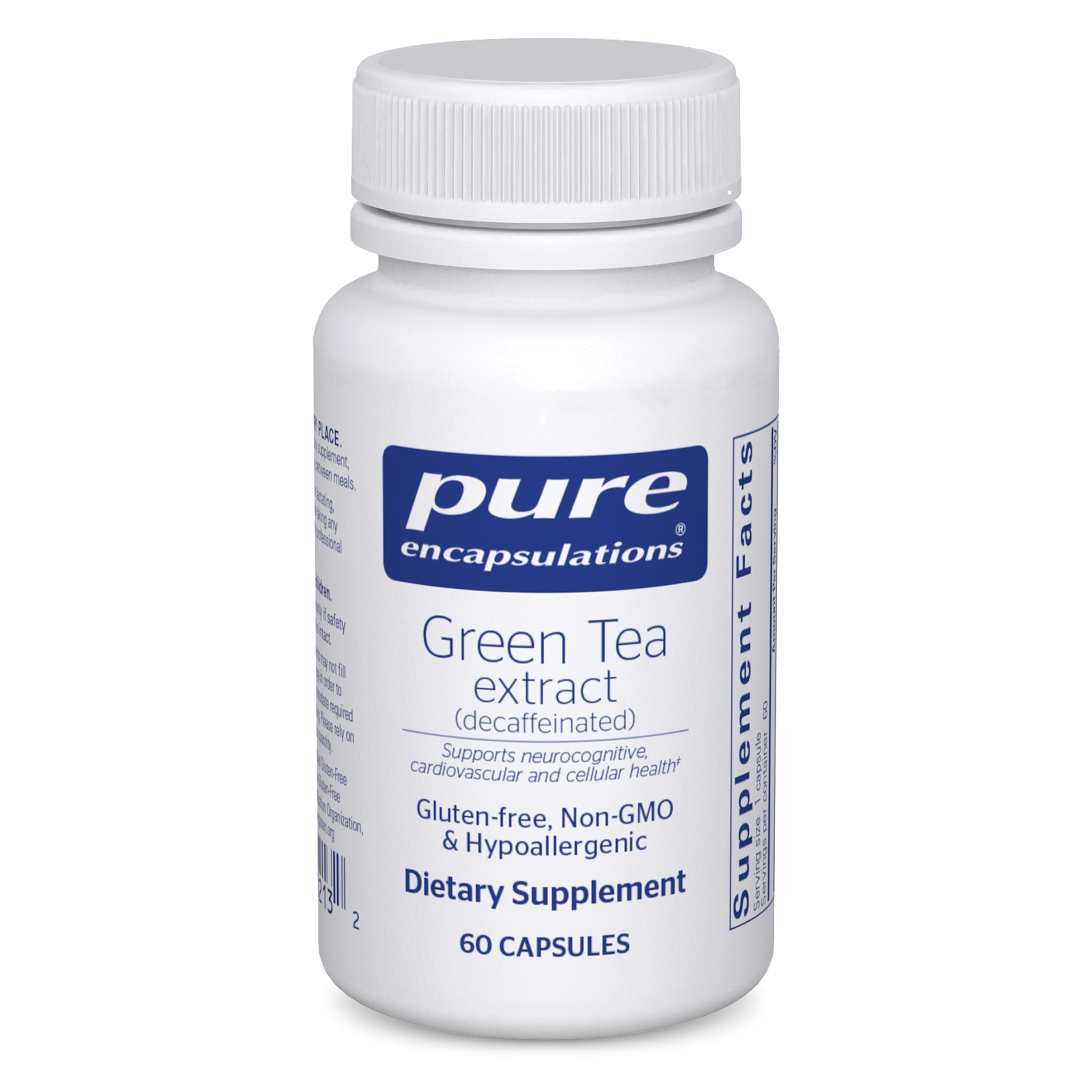Pure Encapsulations Extrait thé vert décaféiné – Bouteille, soutien antioxydant potentiel pour les cellules