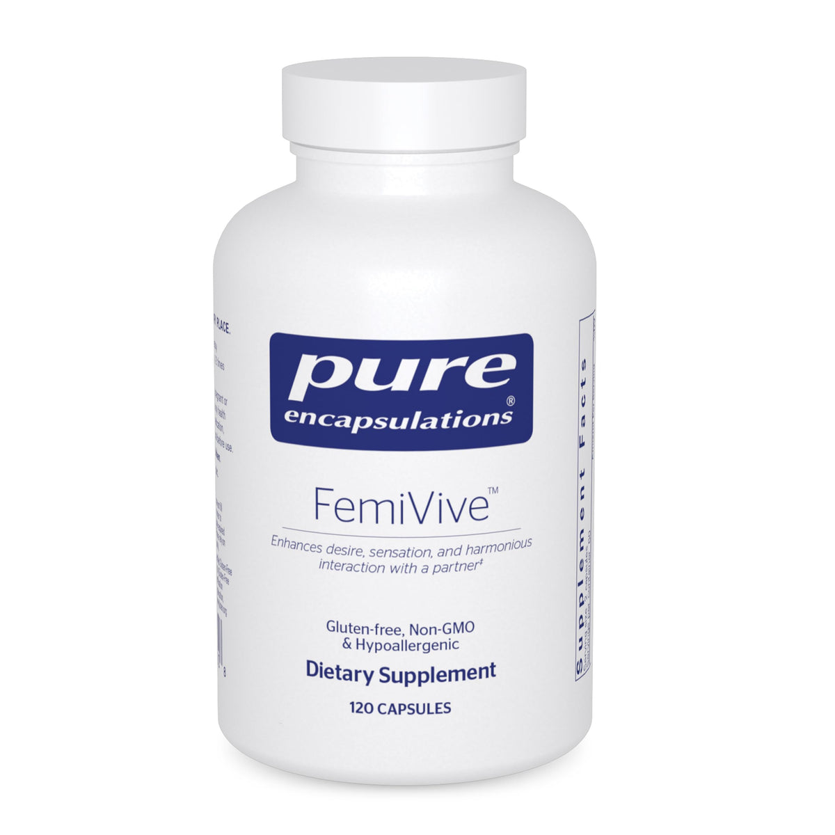 Pure Encapsulations FemiVive emballage des capsules, pratique pour la routine quotidienne