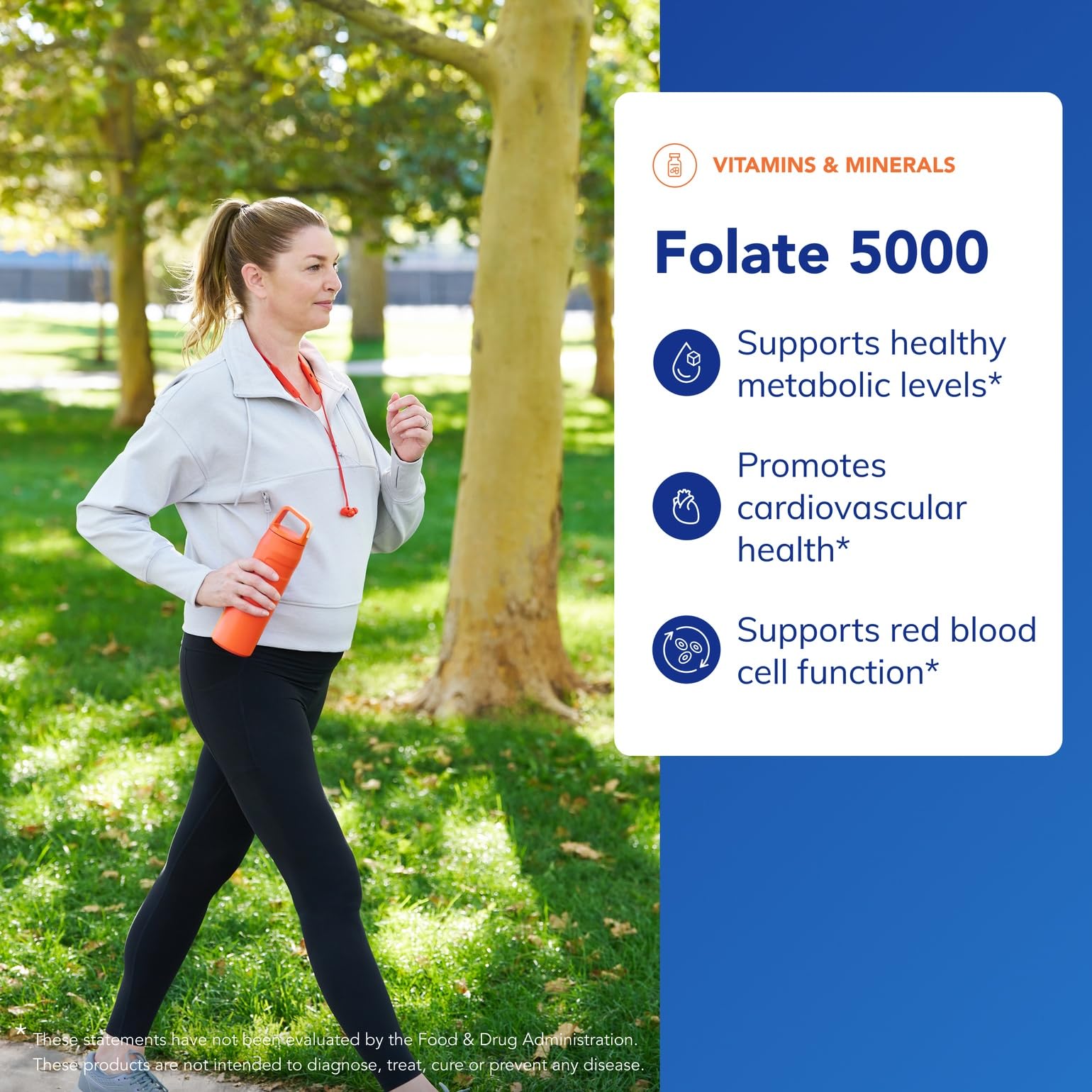 Étiquette Folate 5,000 Pure Encapsulations indiquant la forme activée pour soutien potentiel