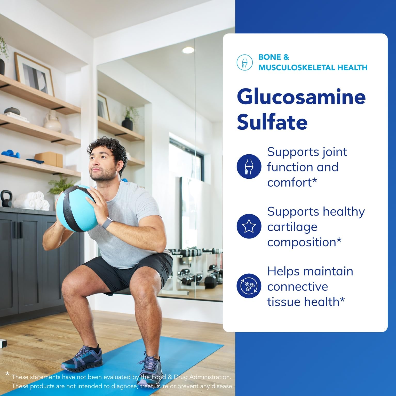Cartilage sain facilité par Pure Encapsulations Glucosamine sulfate 1000 mg