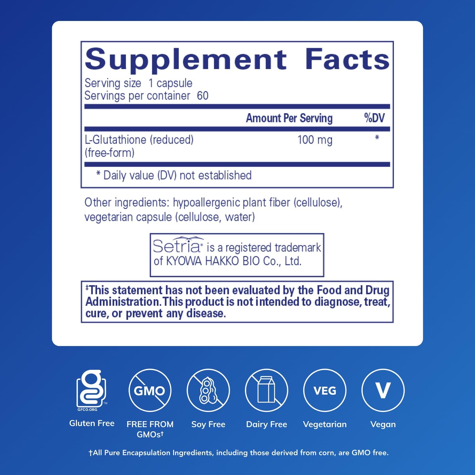 Pure Encapsulations Glutathion Réduit — capsules regroupées pour une utilisation quotidienne pratique.