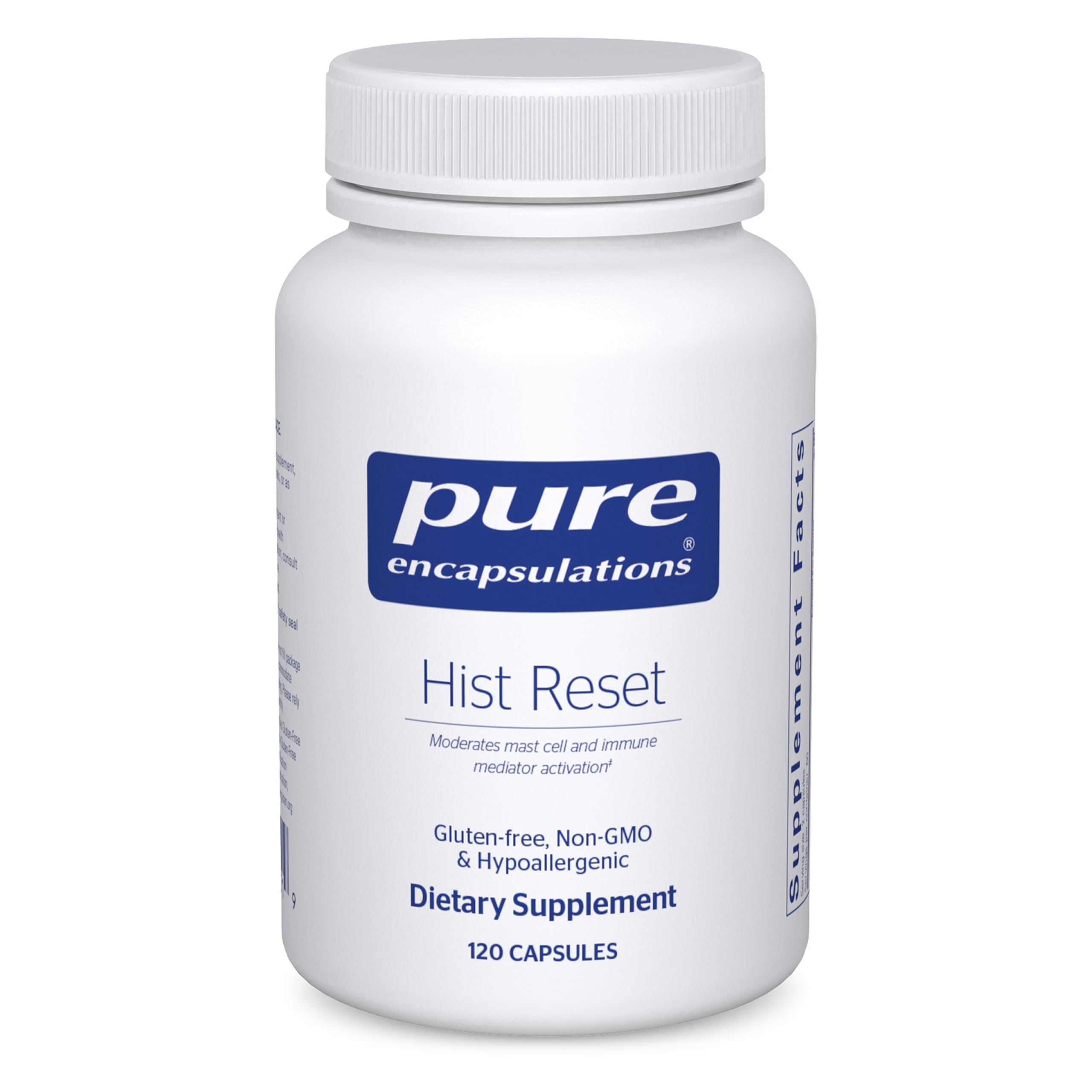 Pure Encapsulations Hist Reset – bouteille 120 capsules, soutien potentiel pour la santé nasale.