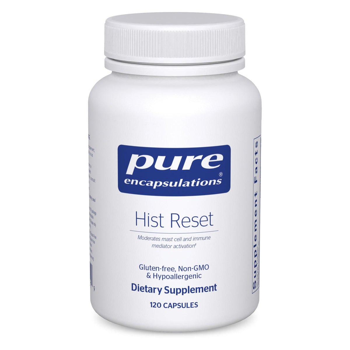 Pure Encapsulations Hist Reset – bouteille 120 capsules, soutien potentiel pour la santé nasale.