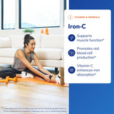 Iron-C: capsules faciles à avaler, soutien possible à la fonction musculaire.