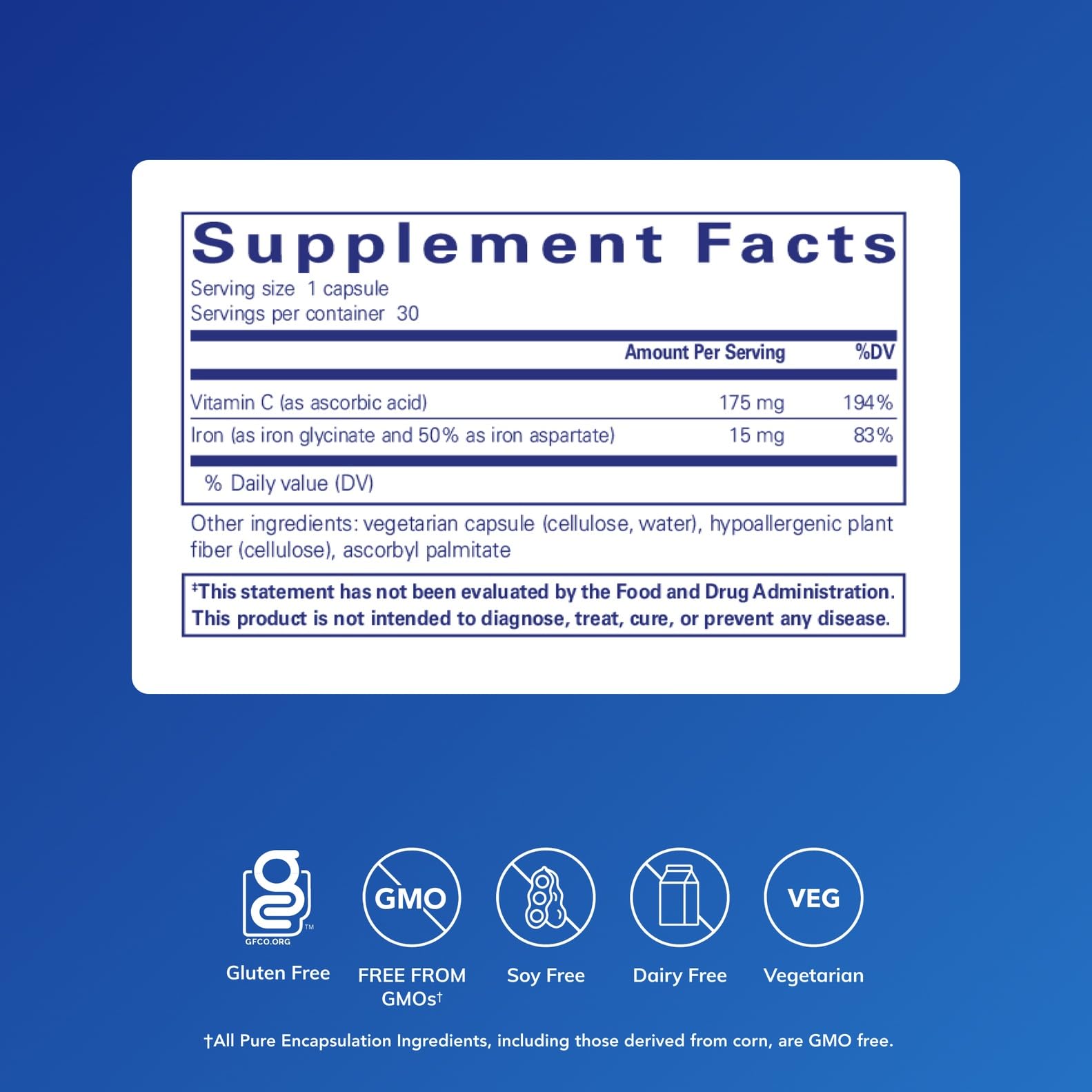 Iron-C: étiquette lisible garantissant pureté et traçabilité.