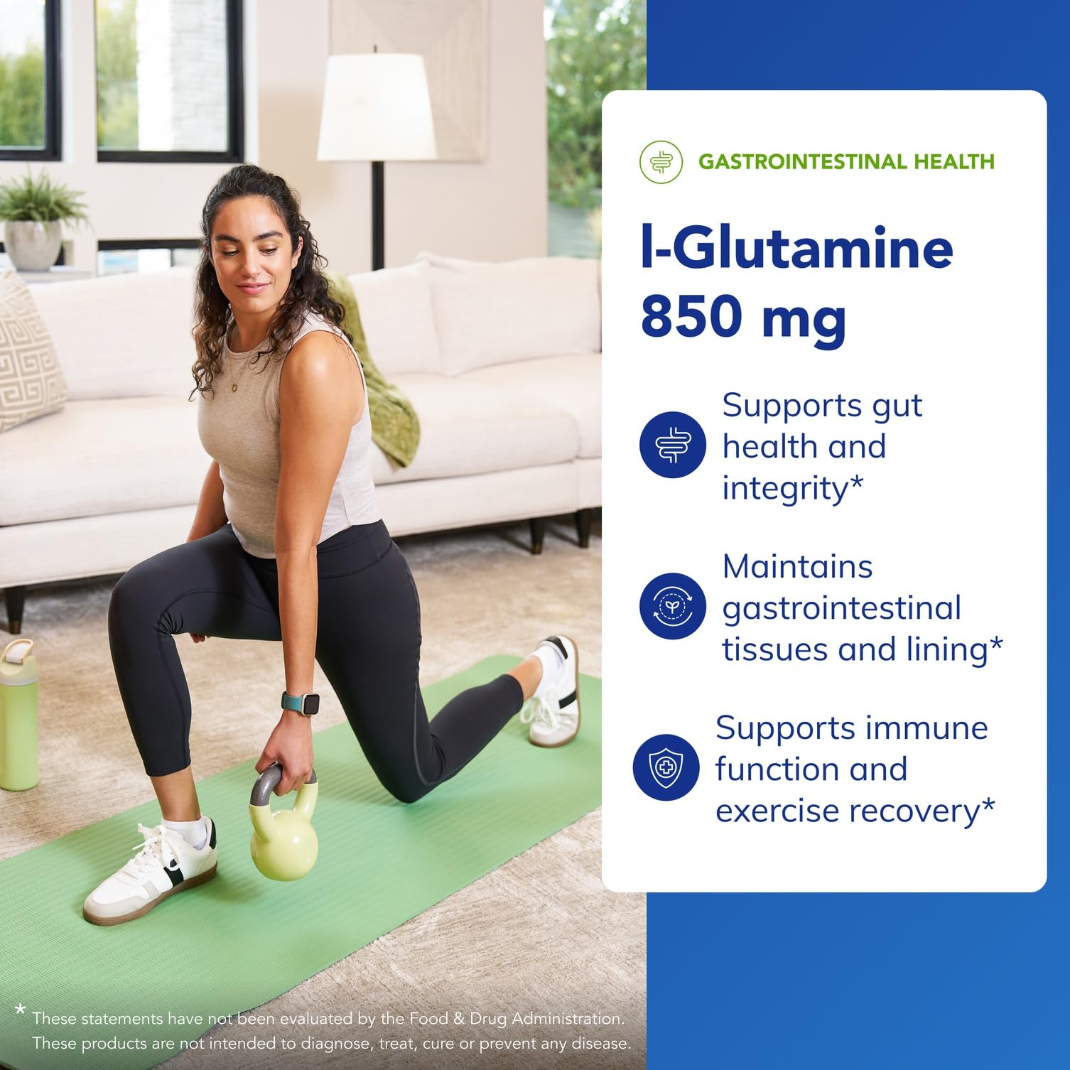Pure Encapsulations L-Glutamine plan rapproché des capsules, prise facile.