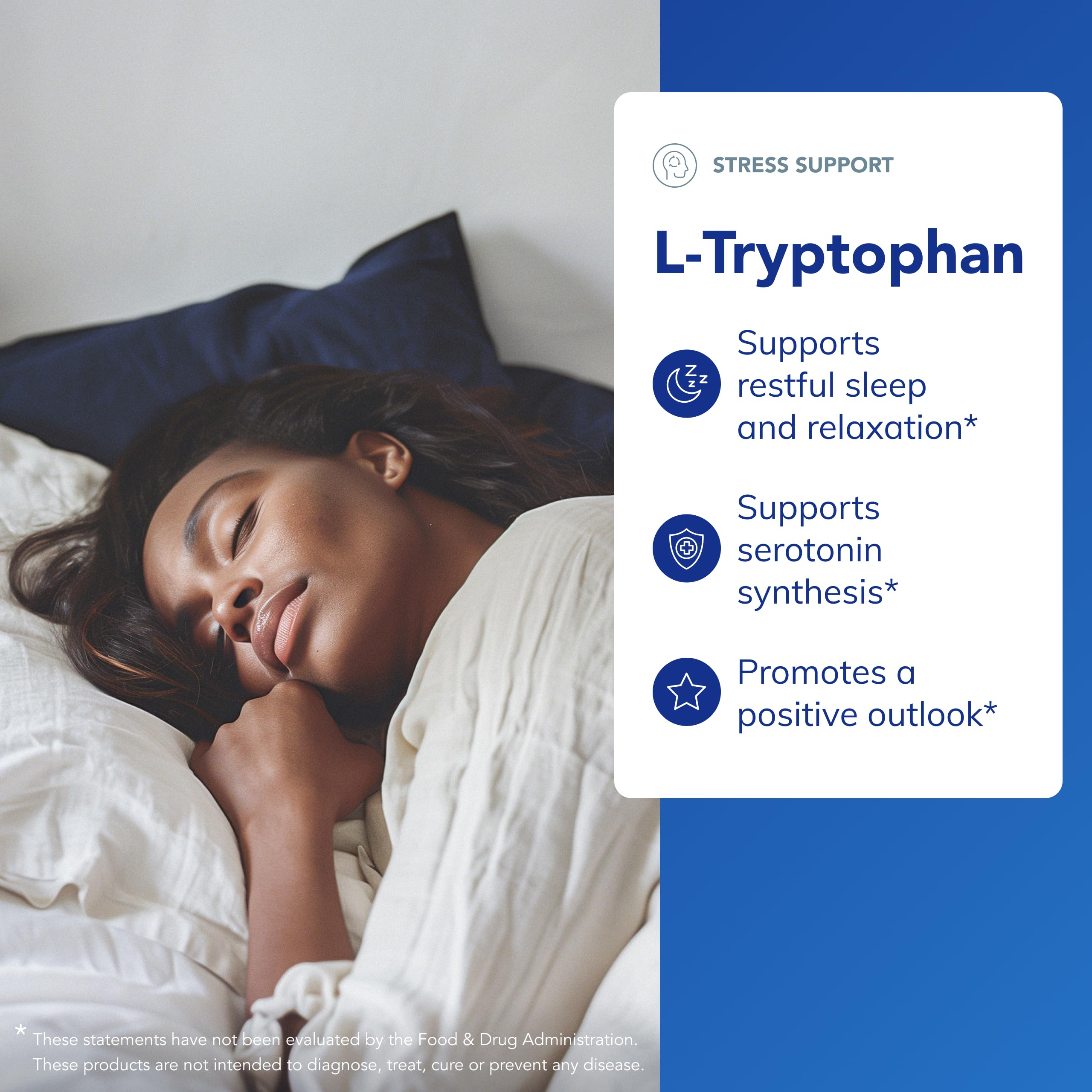 Pure Encapsulations L-Tryptophane – Étiquette indiquant ingrédients purs et traçabilité