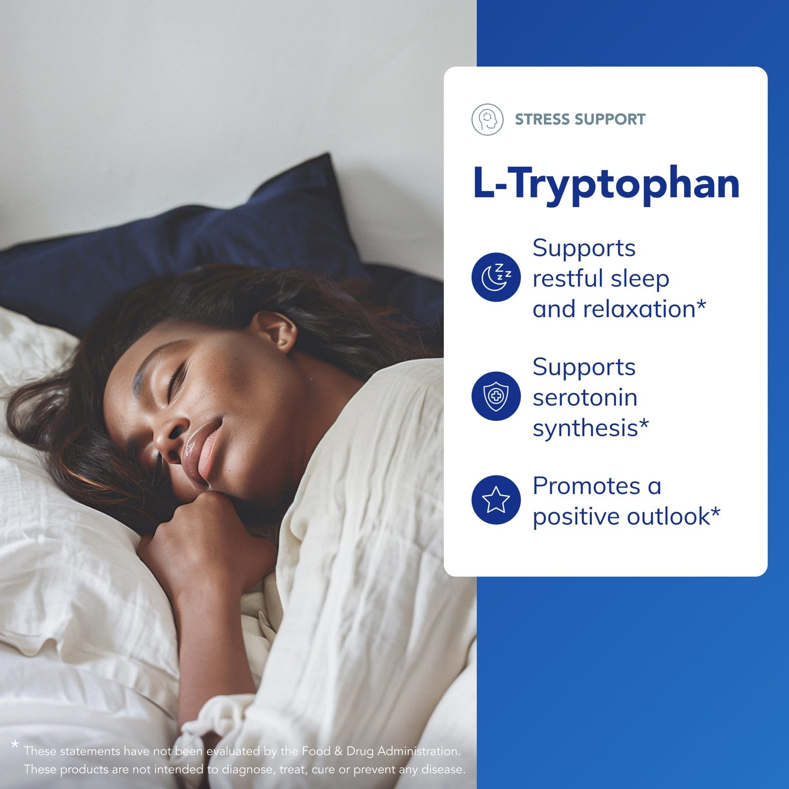 Pure Encapsulations L-Tryptophane — étiquette: détail sur les usages possibles et ingrédients.
