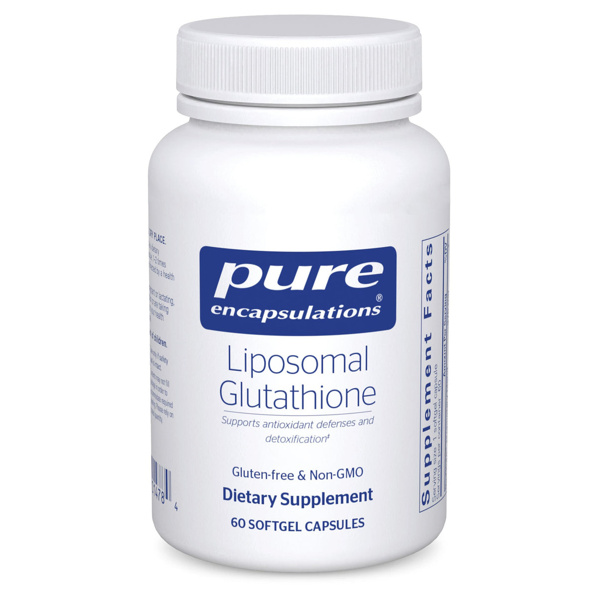Pure Encapsulations Liposomal Glutathione – bouteille étiquetée, absorption liposomale potentielle