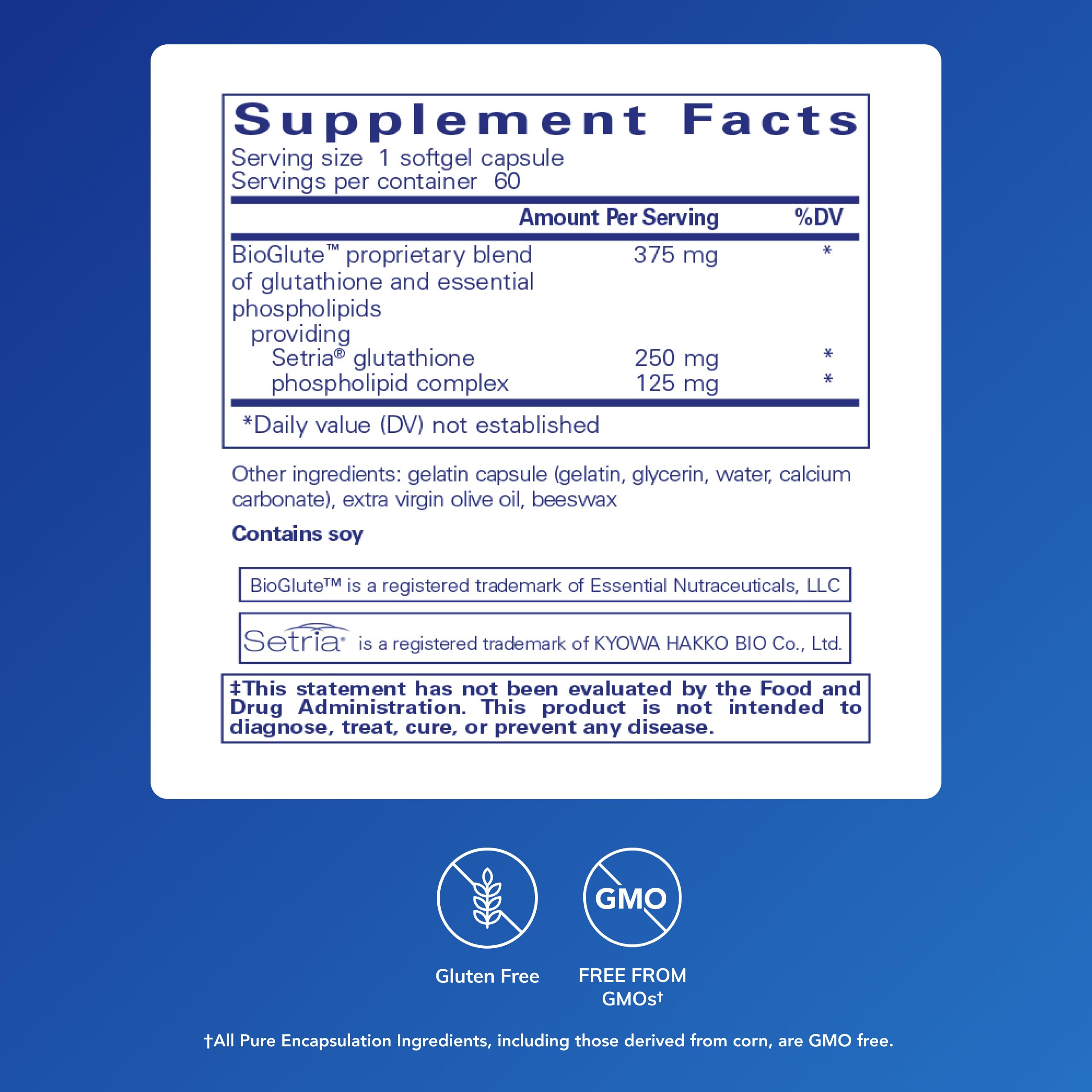 Pure Encapsulations Liposomal Glutathione – gélules molles visibles, absorption liposomale potentielle