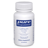 Pure Encapsulations Lithium Orotate 1 mg en bouteille, format pratique pour usage quotidien.